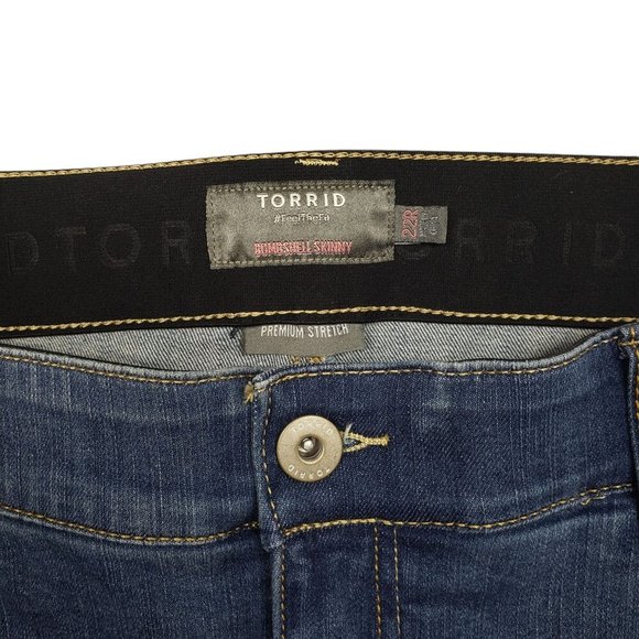 Torrid Bombshell‎ Skinny Jeans Womens Pluss 22 High Rise Destructed - Picture 3 of 12